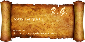 Róth Gergely névjegykártya